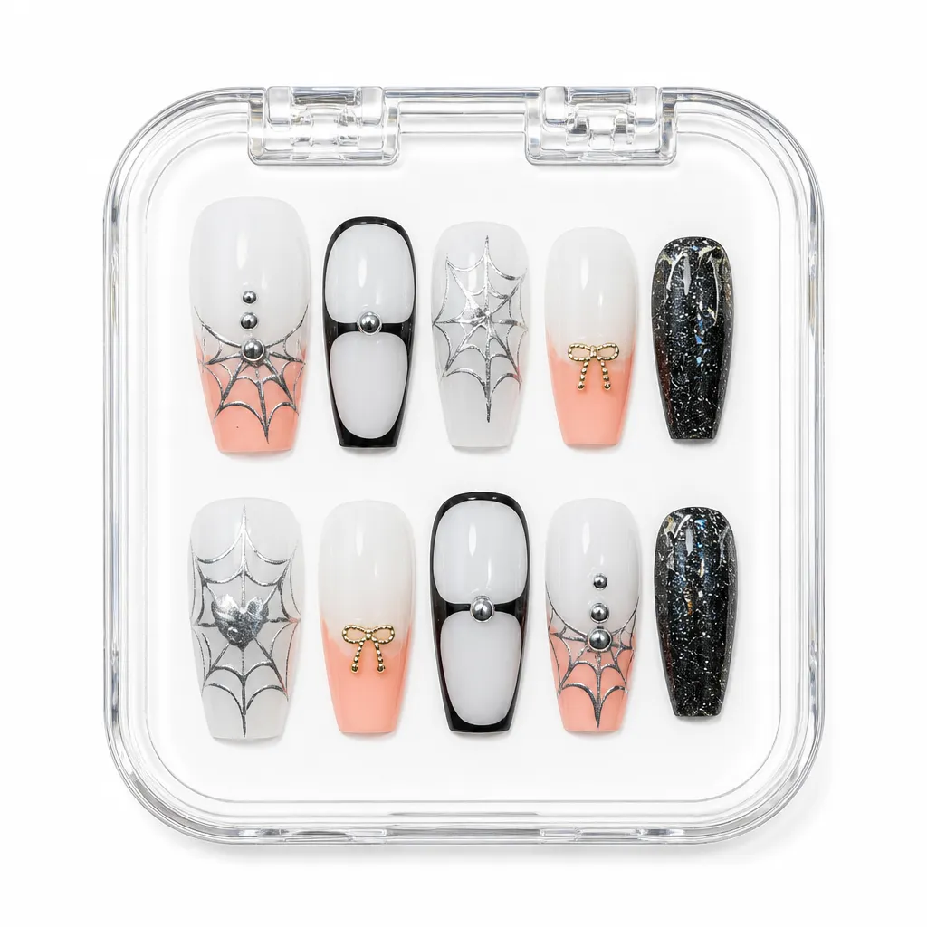 Geometric Elegance – Mẫu Nailbox Sỉ Thiết Kế Thủ Công