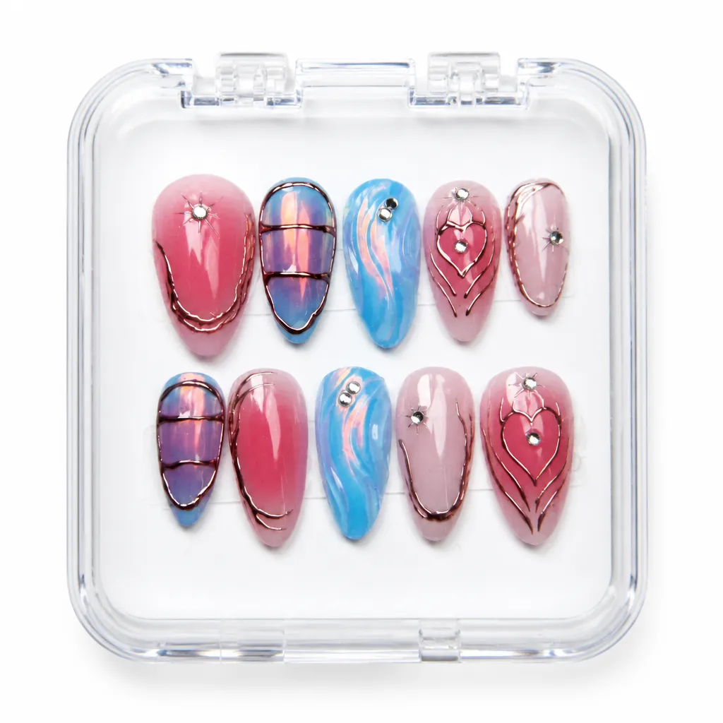Geometric Luxe Ballerina – Mẫu Nailbox Sỉ Thiết Kế Thủ Công