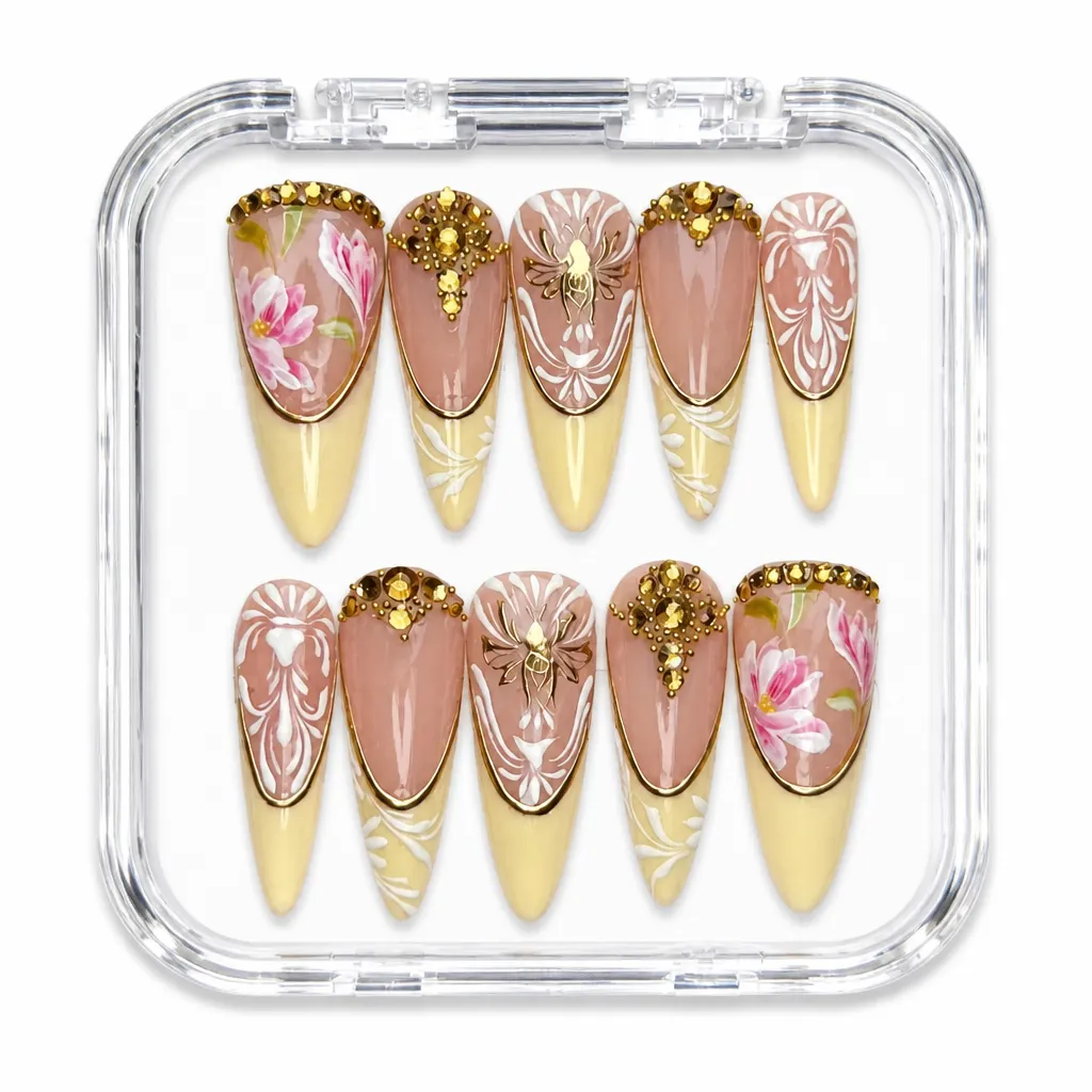 Gilded Blossom Luxe – Xưởng gia công Nailbox Sỉ thủ công