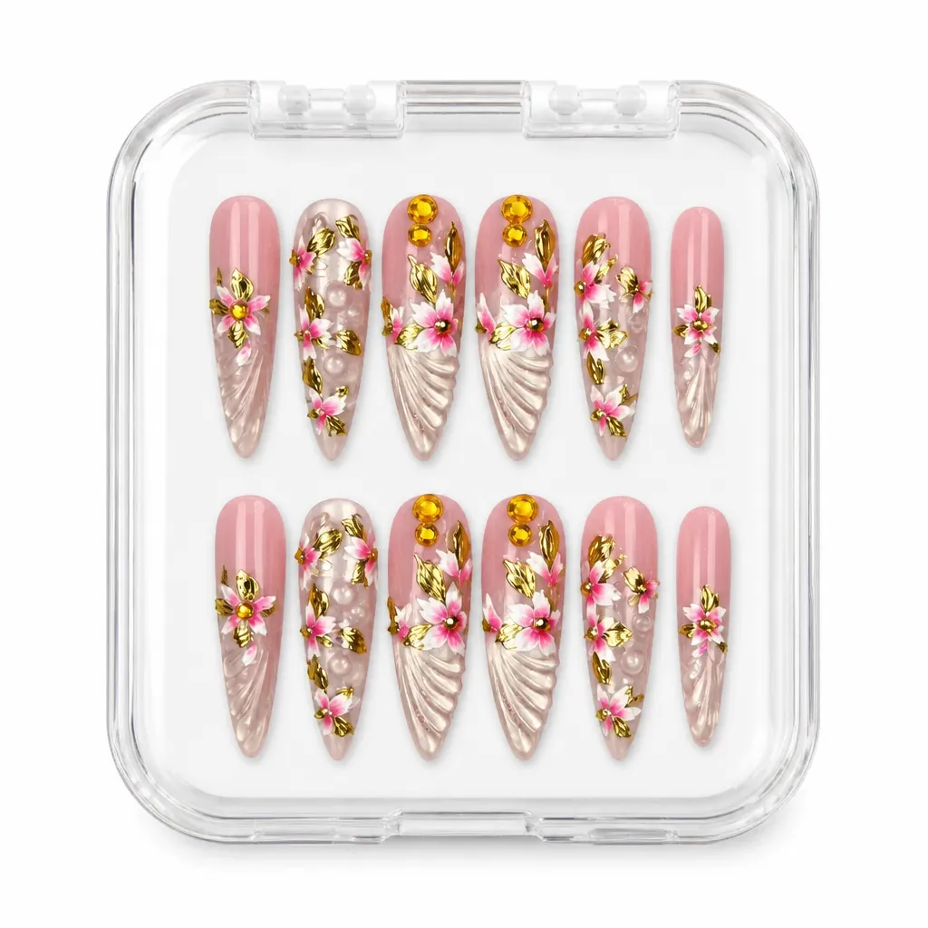 Gilded Blossom Luxury – Xưởng gia công Nailbox Sỉ thủ công