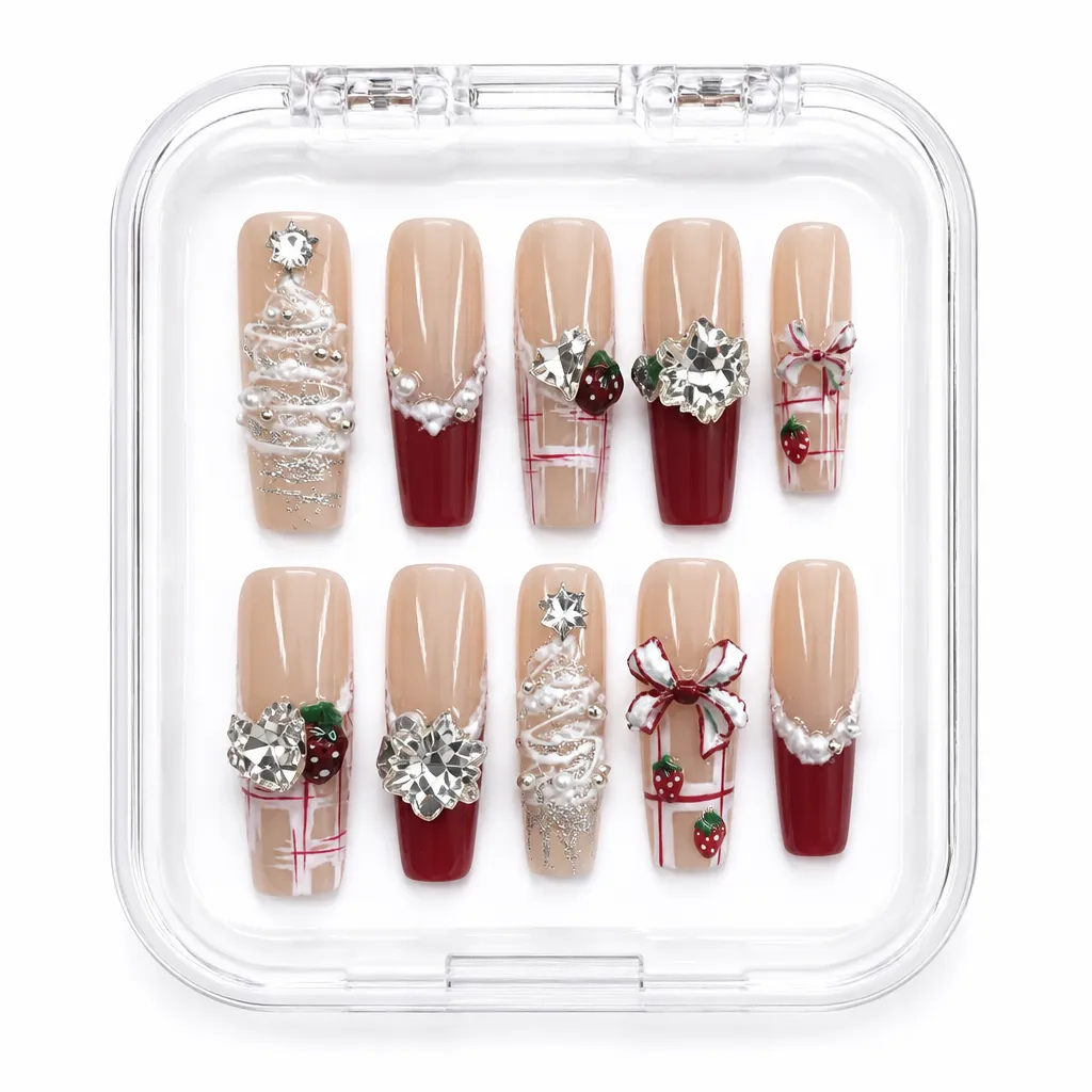 Gilded Christmas Joy – Xưởng gia công Nailbox Sỉ thủ công