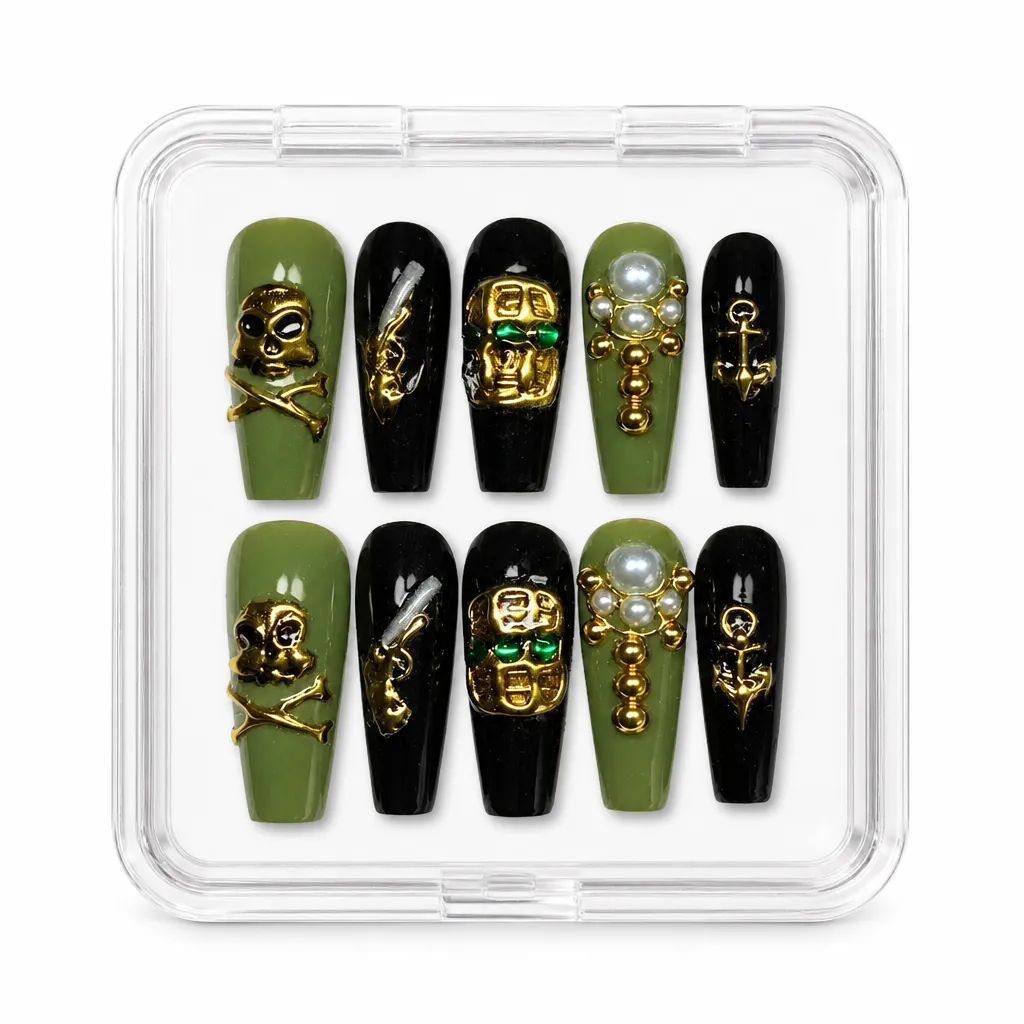 Gilded Corsair Majesty – Mẫu Nailbox Sỉ Thiết Kế Thủ Công