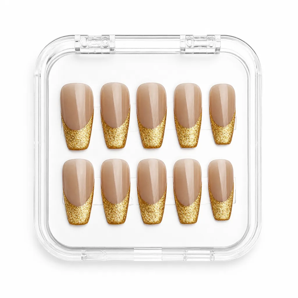 Gilded Elegance – Mẫu Nailbox Sỉ Thiết Kế Thủ Công