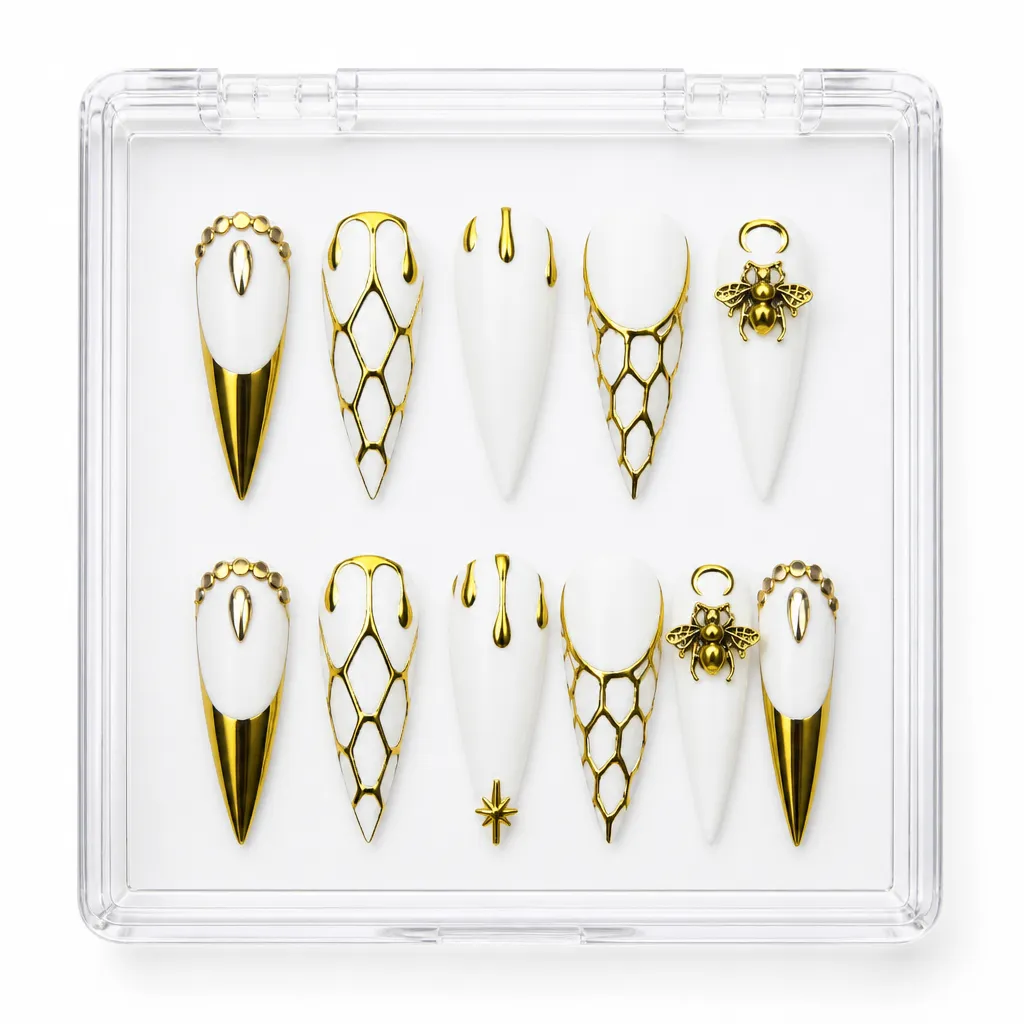 Gilded Geometry – Xưởng gia công Nailbox Sỉ thủ công