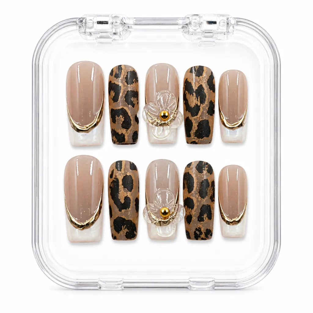 Gilded Leopard Flora – Xưởng gia công Nailbox Sỉ thủ công