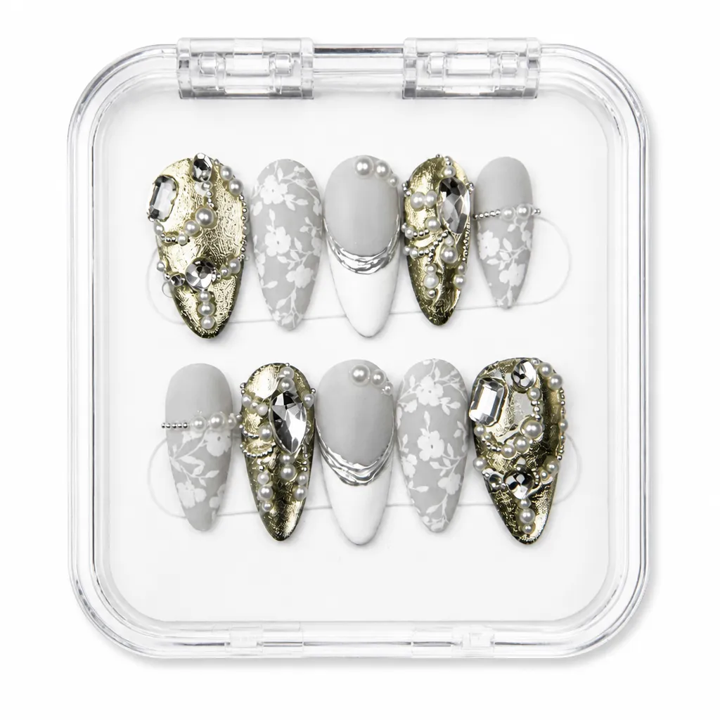 Gilded Marble Luxe – Xưởng gia công Nailbox Sỉ thủ công