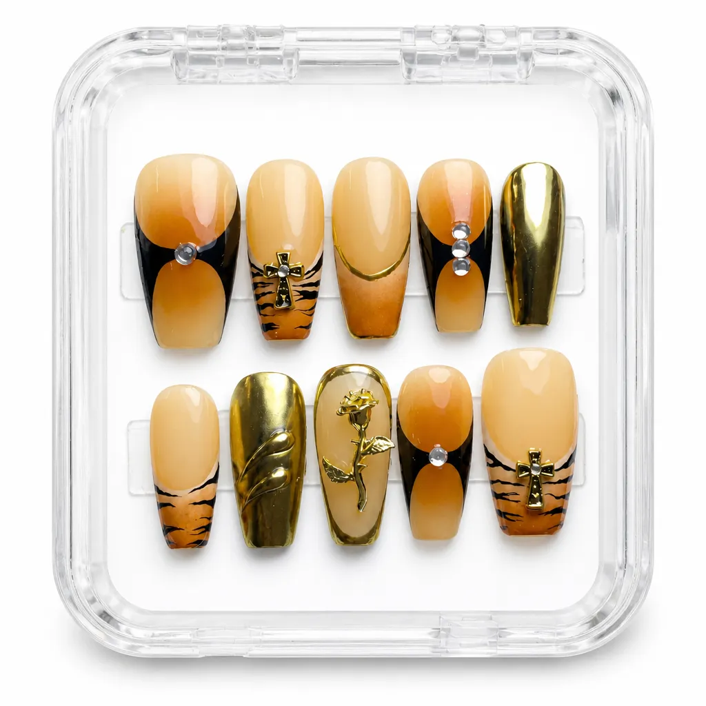 Gilt Ombre Bloom – Xưởng gia công Nailbox Sỉ thủ công