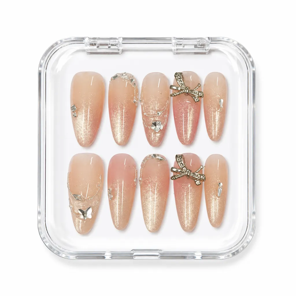 Glazed Shimmer Bows – Xưởng gia công Nailbox Sỉ thủ công