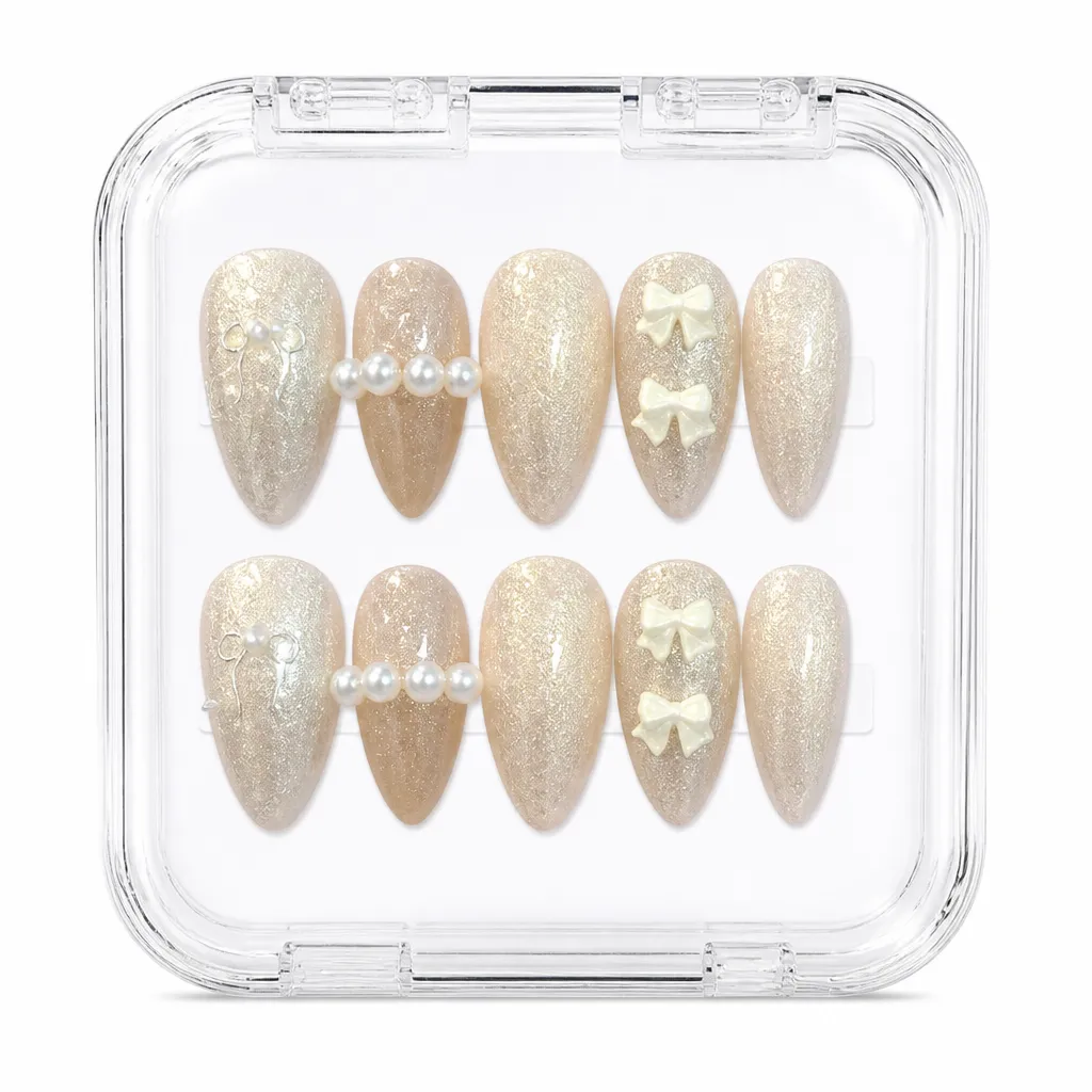 Glimmer Gilded Elegance – Xưởng gia công Nailbox Sỉ thủ công
