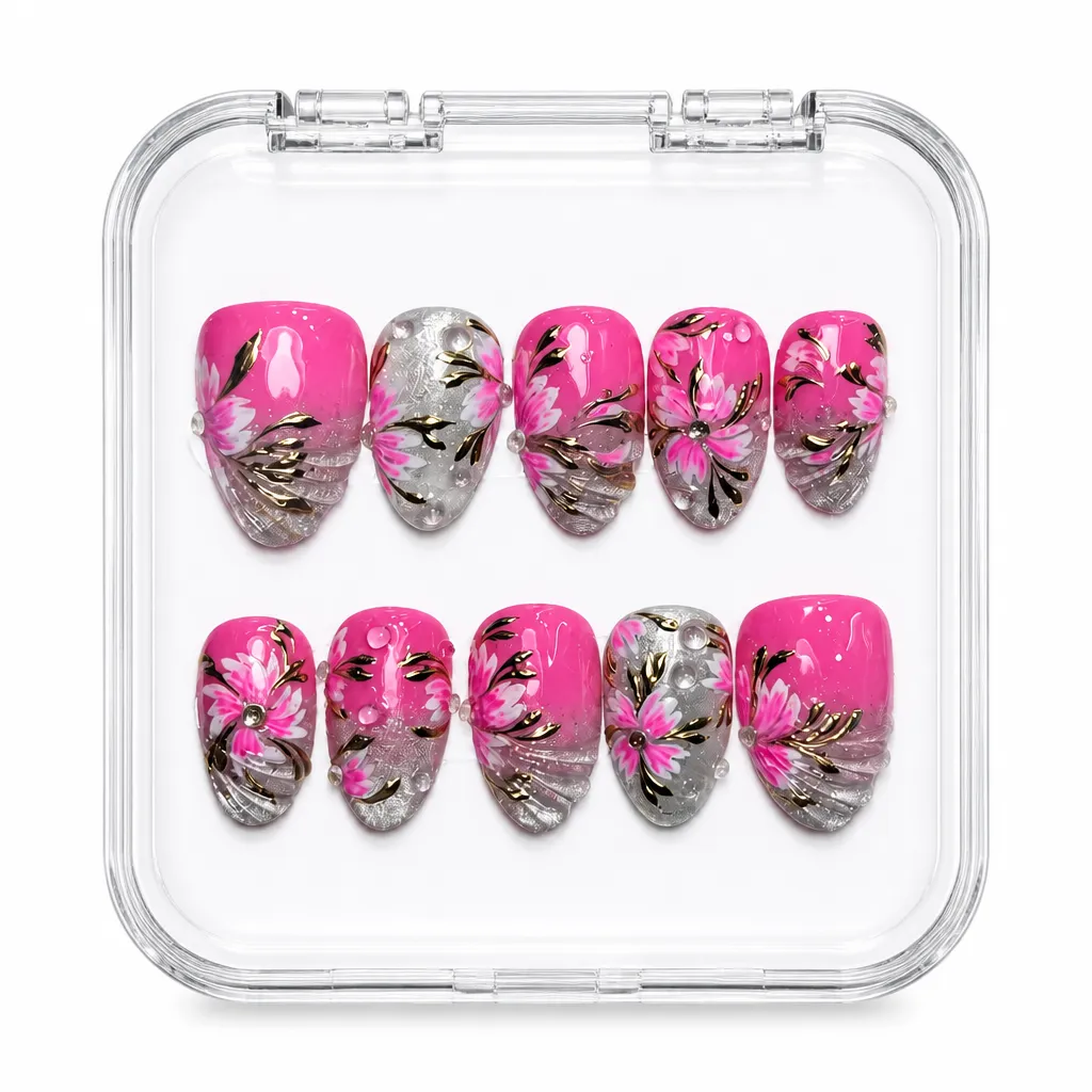 Glitter Luxe Heart – Xưởng gia công Nailbox Sỉ thủ công