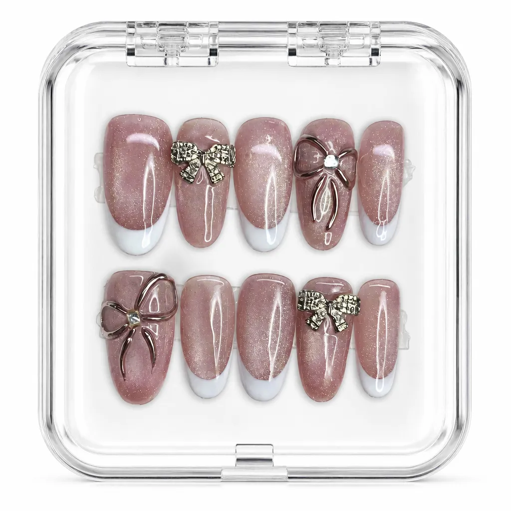 Glitter Rose Bows – Xưởng gia công Nailbox Sỉ thủ công