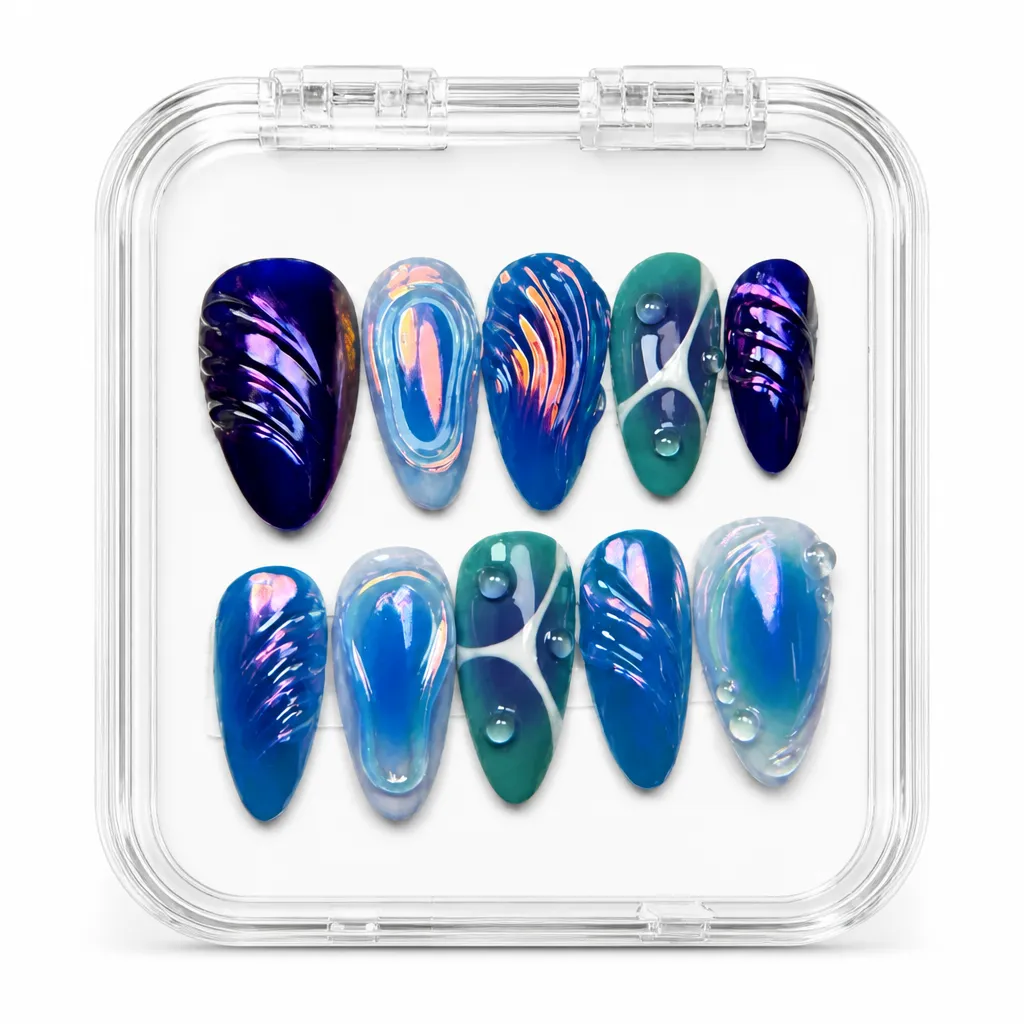 Glossy Cosmic Aurora – Xưởng gia công Nailbox Sỉ thủ công