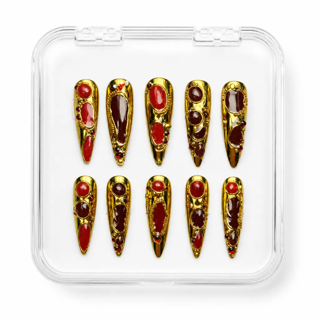 Glossy Luxe Stiletto – Xưởng gia công Nailbox Sỉ thủ công
