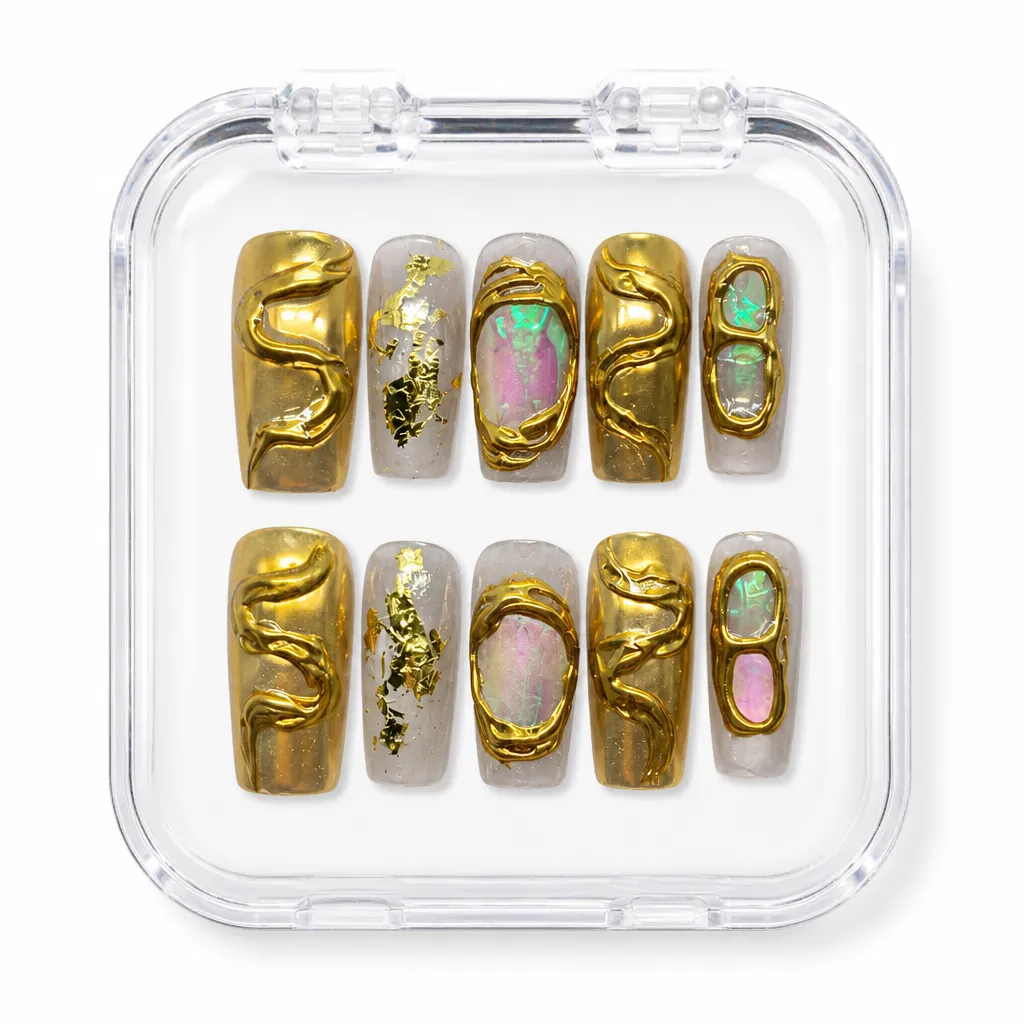 Golden Aura Shell – Xưởng gia công Nailbox Sỉ thủ công
