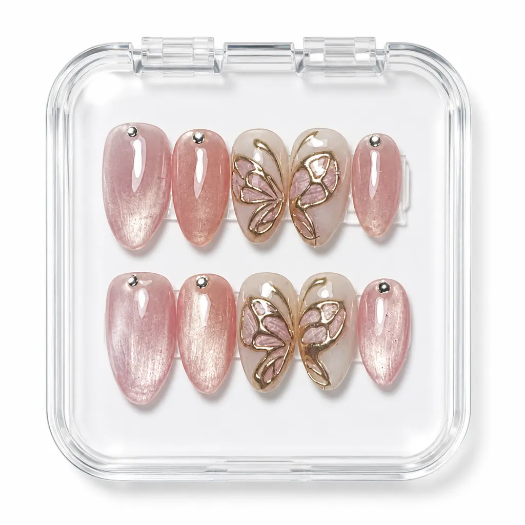 Golden Butterfly Blush – Xưởng gia công Nailbox Sỉ thủ công