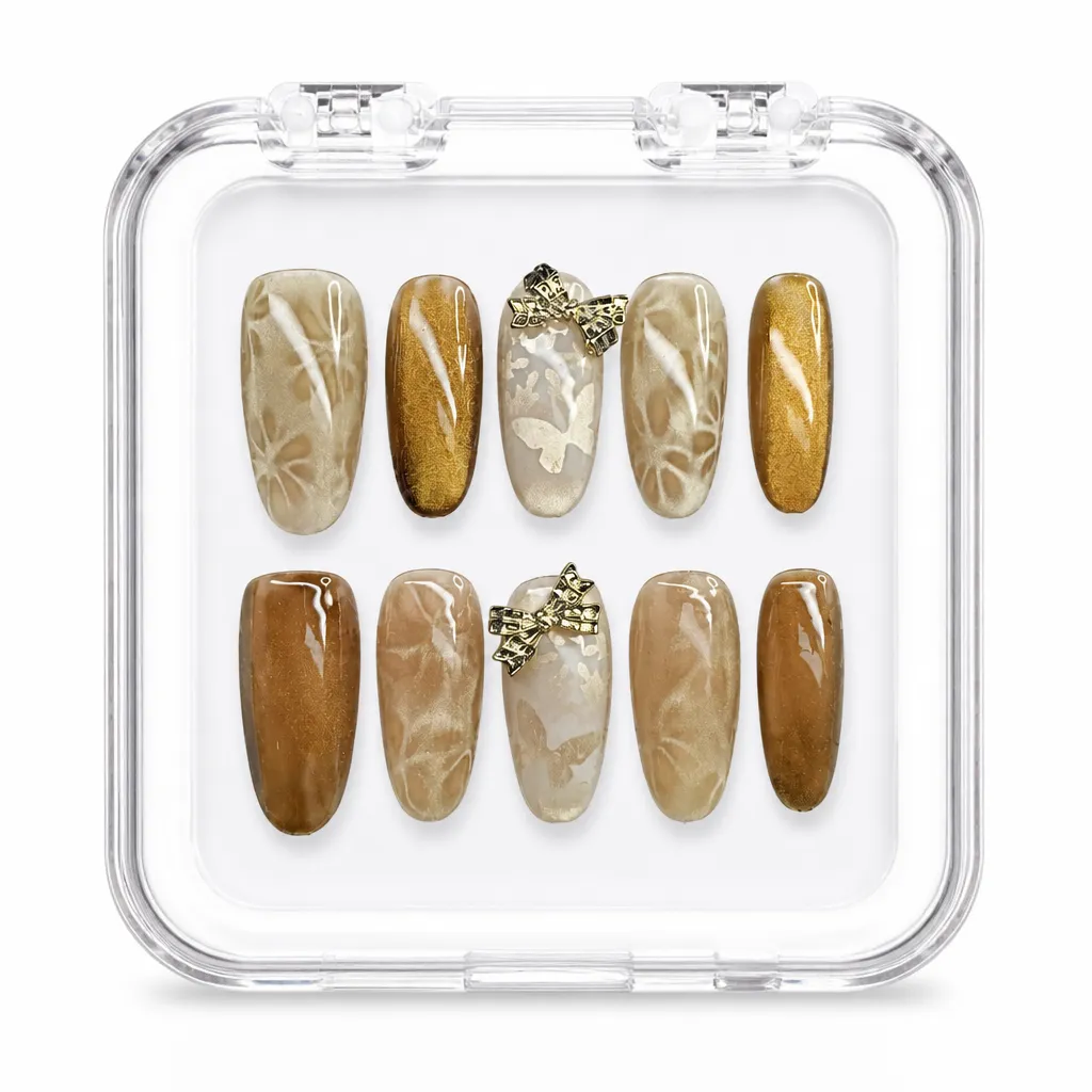Golden Butterfly Bow – Xưởng gia công Nailbox Sỉ thủ công