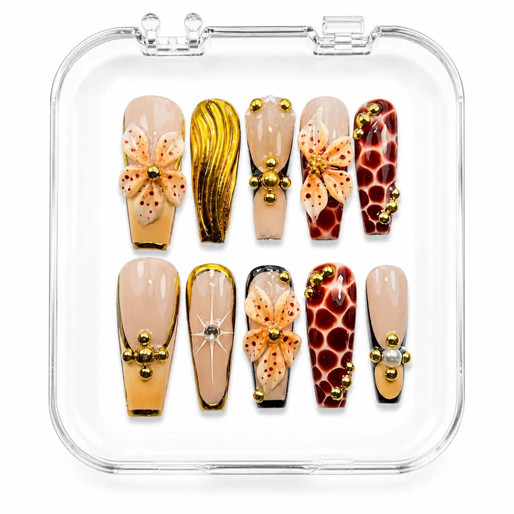 Golden Flora Elegance – Xưởng gia công Nailbox Sỉ thủ công