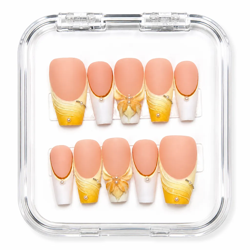 Golden Gradient Elegance – Xưởng gia công Nailbox Sỉ thủ công