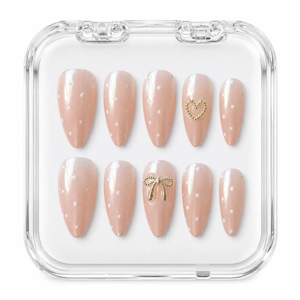 Golden Heart Charm – Xưởng gia công Nailbox Sỉ thủ công