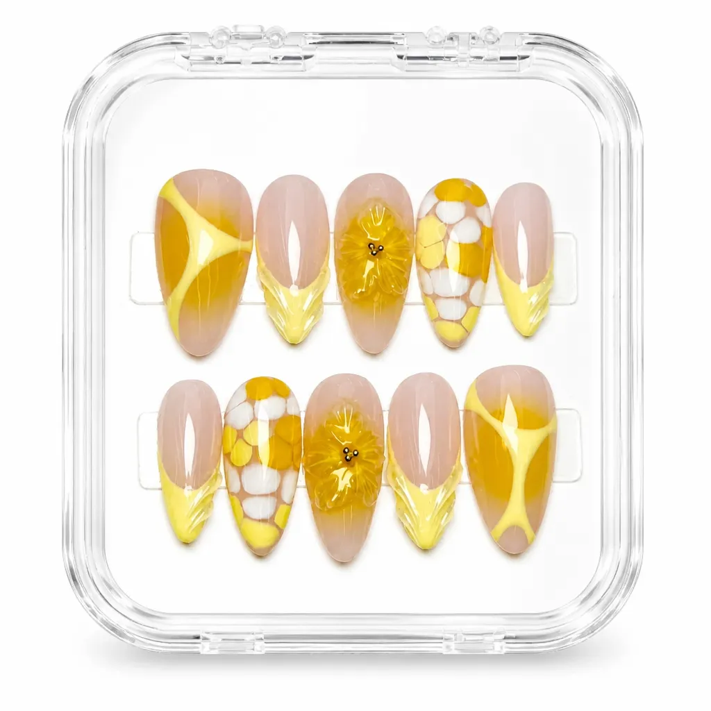 Golden Honeycomb Bloom – Xưởng gia công Nailbox Sỉ thủ công