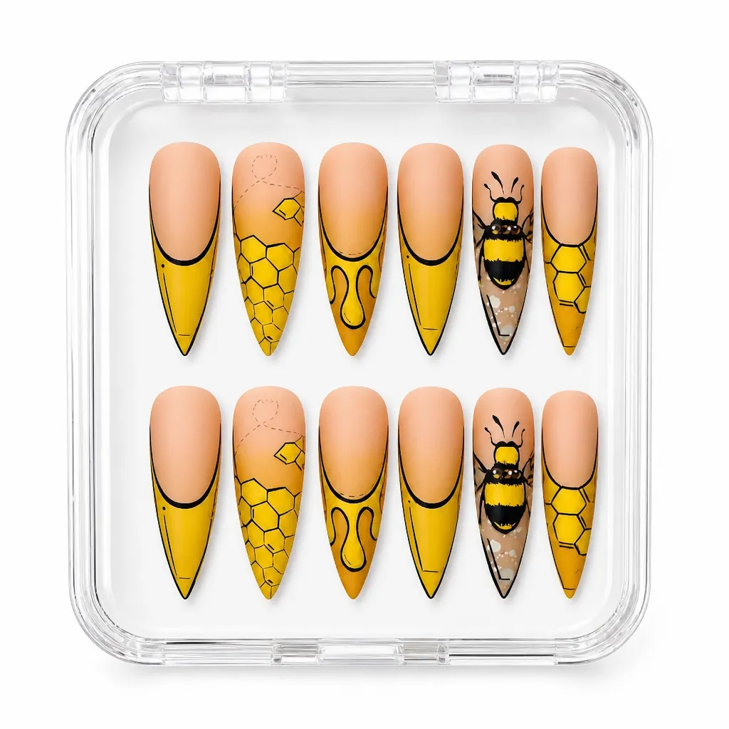 Golden Honeycomb Stiletto – Xưởng gia công Nailbox Sỉ thủ công