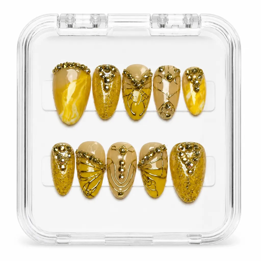 Golden Luxe Studs – Xưởng gia công Nailbox Sỉ thủ công