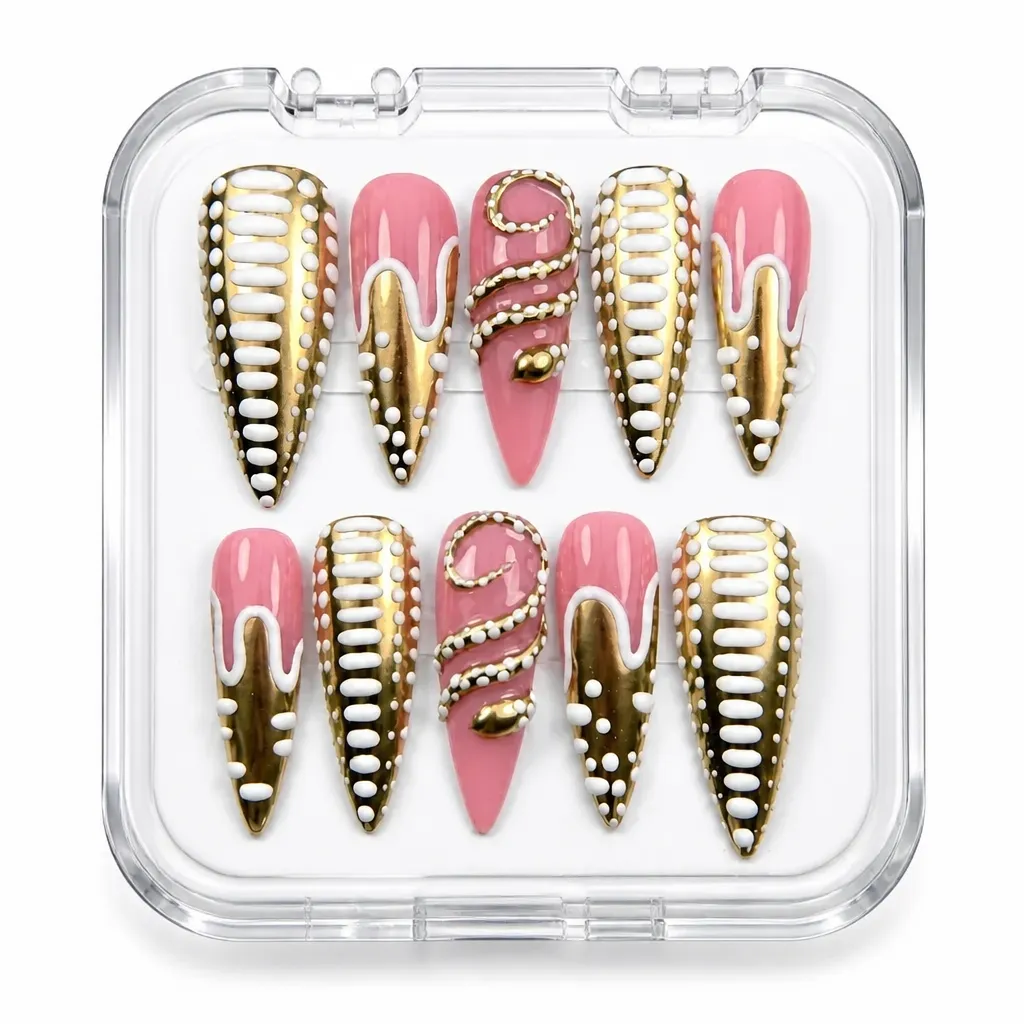 Golden Pearl Cascade – Xưởng gia công Nailbox Sỉ thủ công