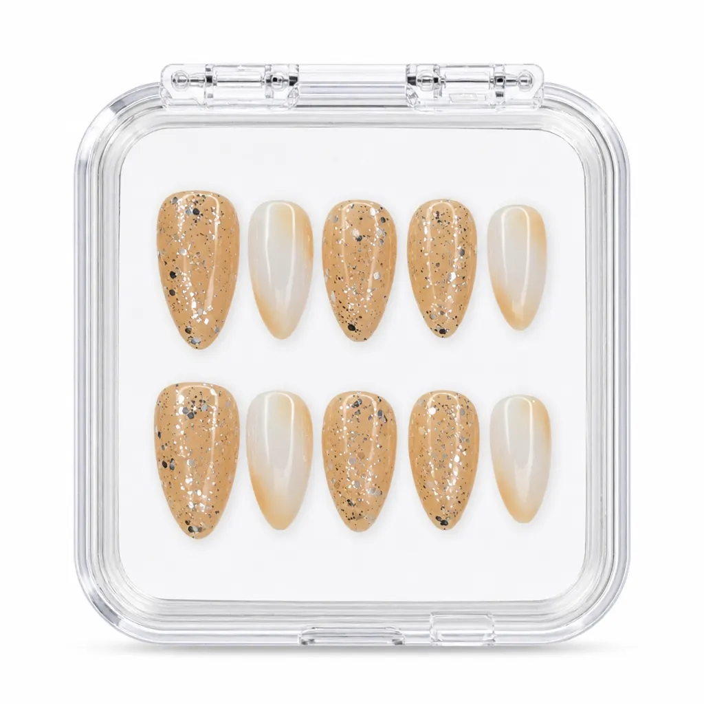 Golden Sparkle Stiletto – Xưởng gia công Nailbox Sỉ thủ công