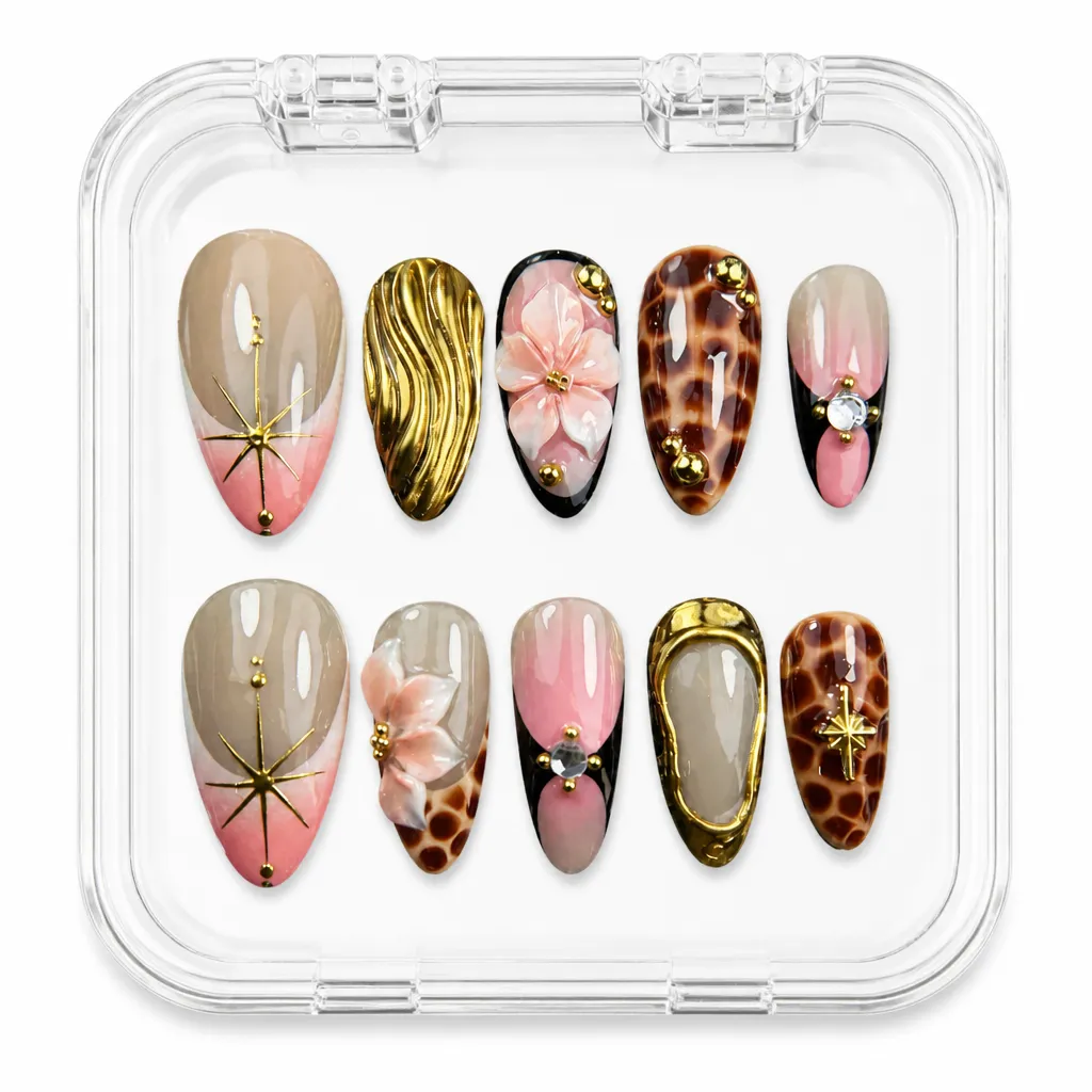 Golden Tortoiseshell Star – Xưởng gia công Nailbox Sỉ thủ công