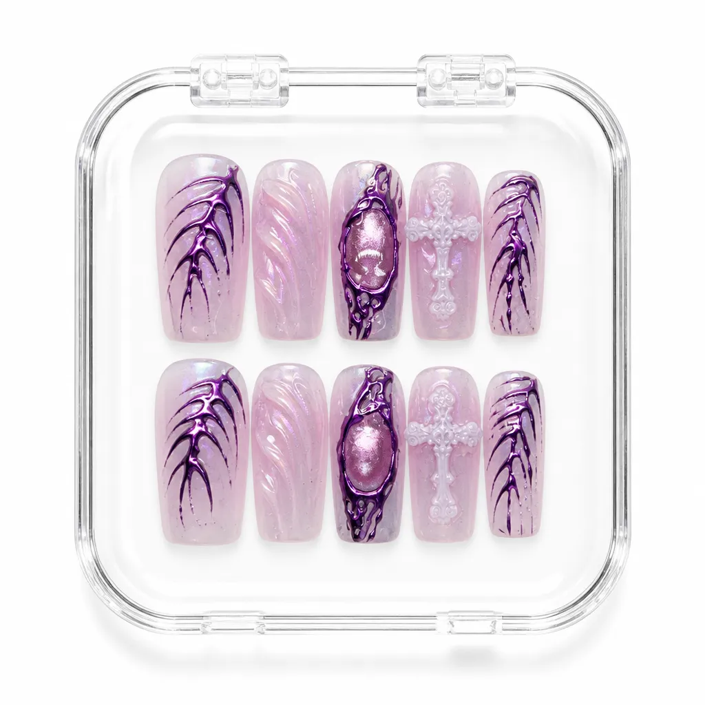 Goth Amethyst Grace – Xưởng gia công Nailbox Sỉ thủ công