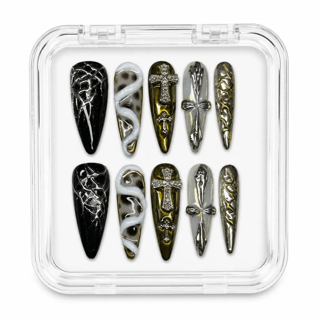 Gothic Chrome Armour – Xưởng gia công Nailbox Sỉ thủ công