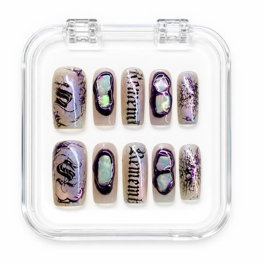 Gothic Chrome Dragon – Xưởng gia công Nailbox Sỉ thủ công
