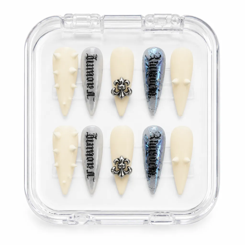 Gothic Chrome Punk – Xưởng gia công Nailbox Sỉ thủ công
