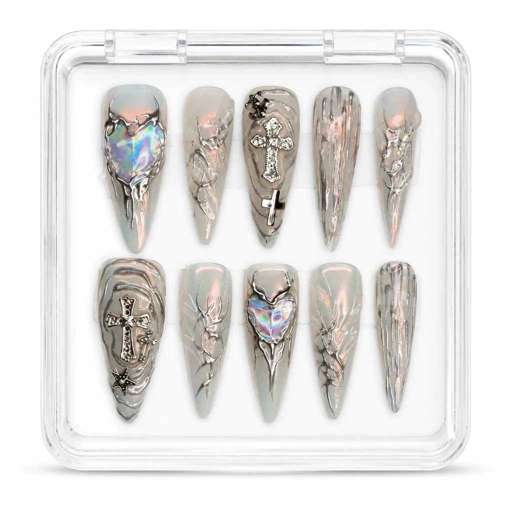 Gothic Cyber Hearts – Xưởng gia công Nailbox Sỉ thủ công