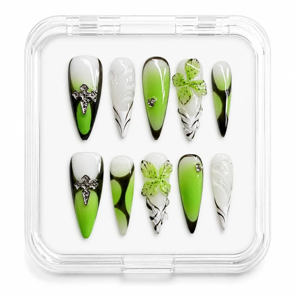 Gothic Emerald Garden – Xưởng gia công Nailbox Sỉ thủ công