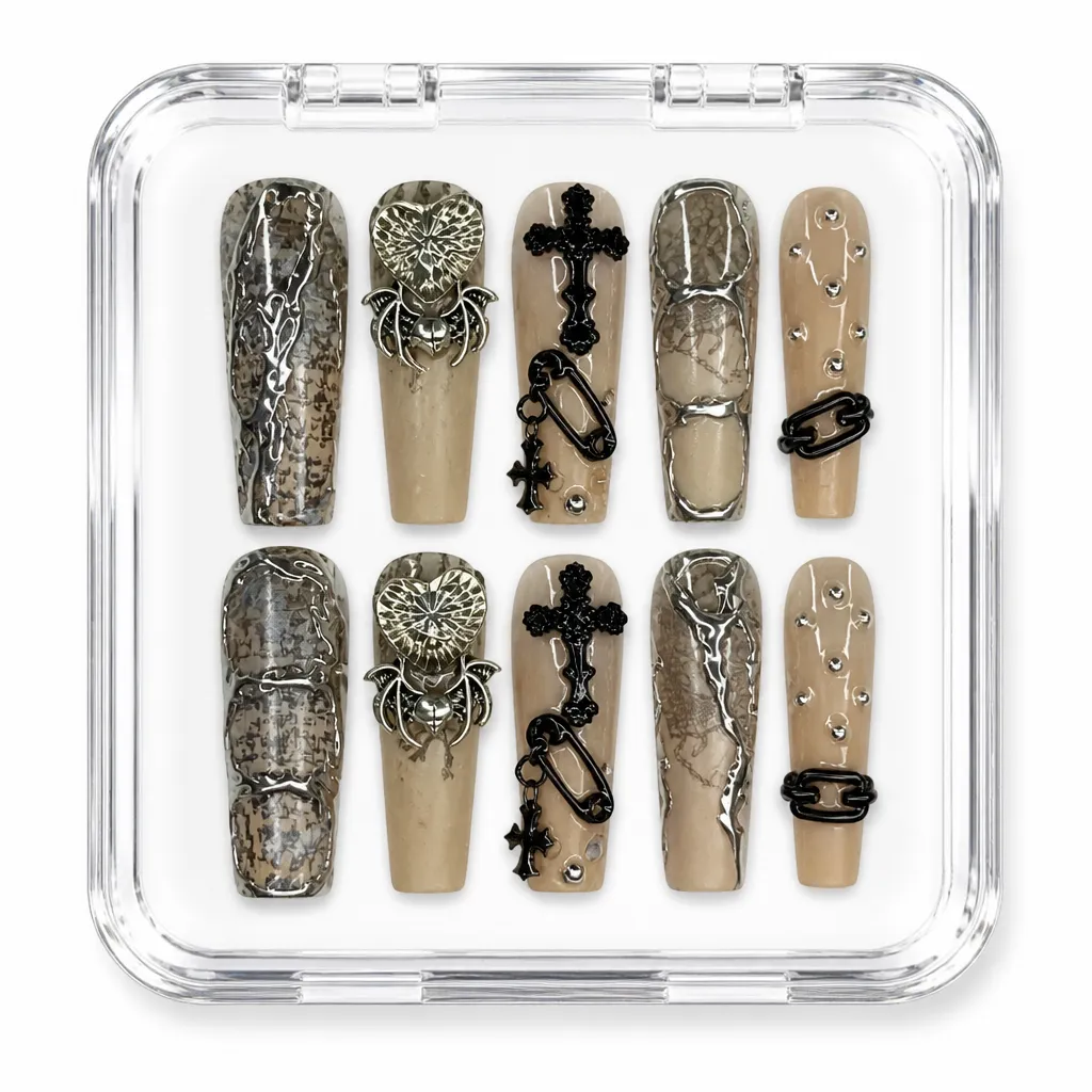 Gothic Heart Grunge – Xưởng gia công Nailbox Sỉ thủ công