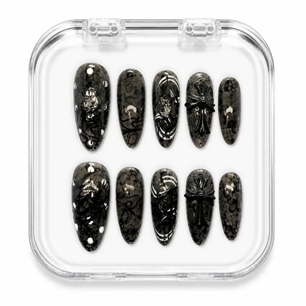 Gothic Lace Chrome – Xưởng gia công Nailbox Sỉ thủ công