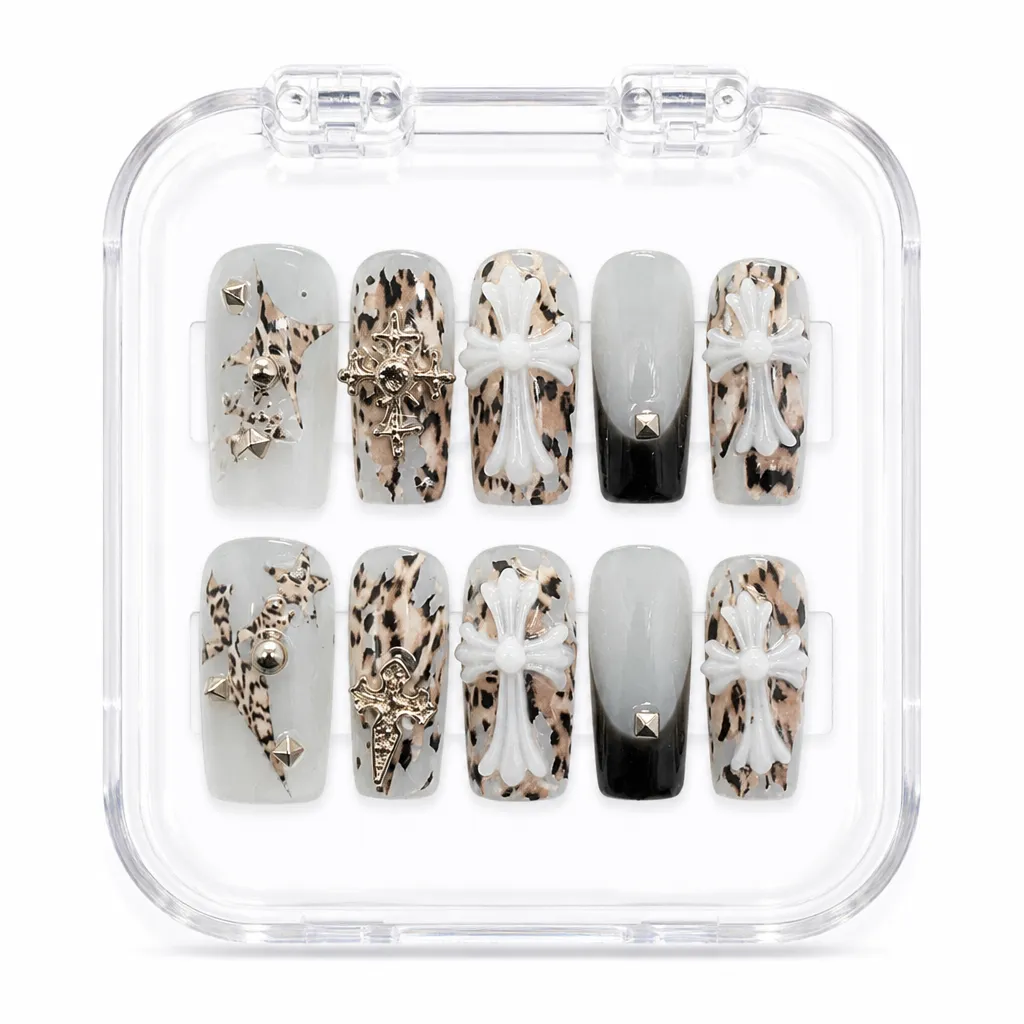 Gothic Leopard Cross – Xưởng gia công Nailbox Sỉ thủ công
