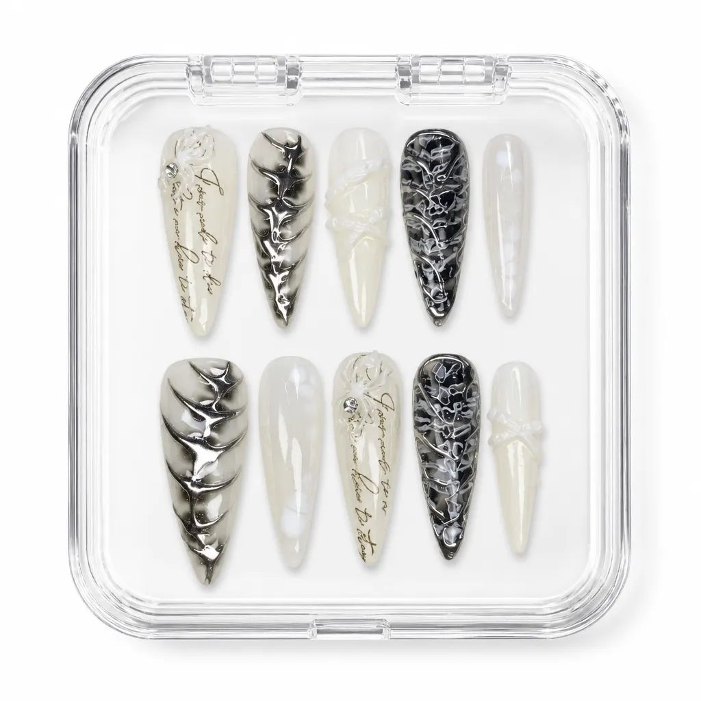 Gothic Lettering Spine – Xưởng gia công Nailbox Sỉ thủ công
