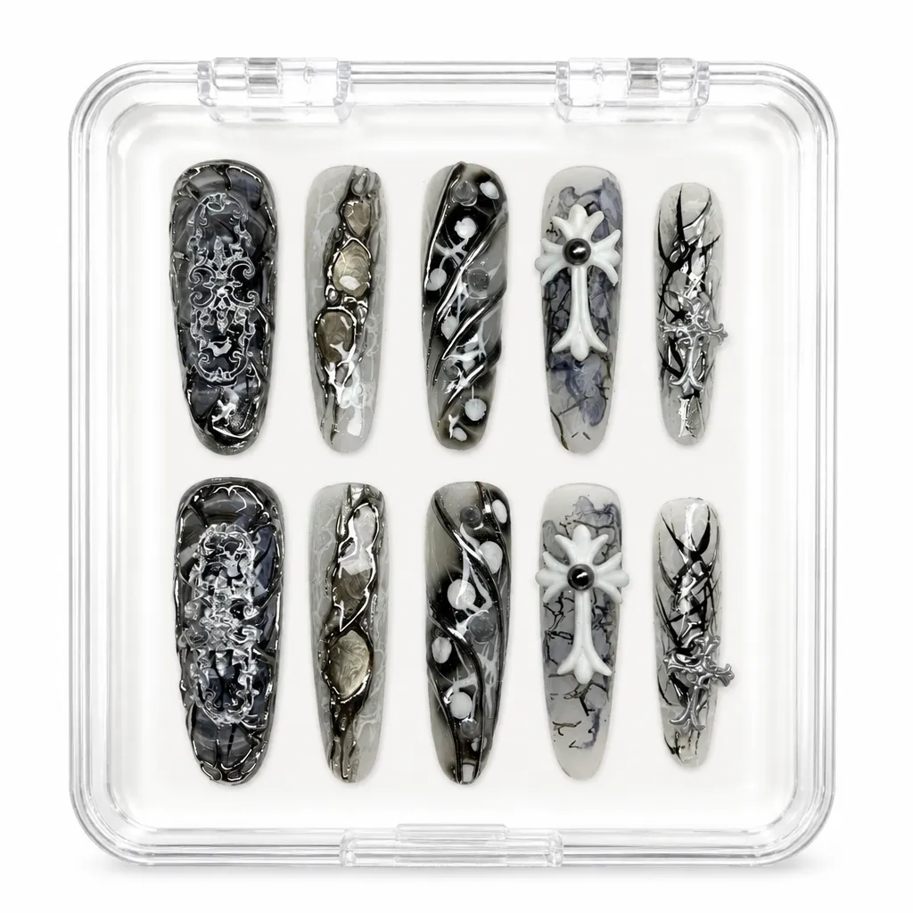 Gothic Marble Cross – Xưởng gia công Nailbox Sỉ thủ công