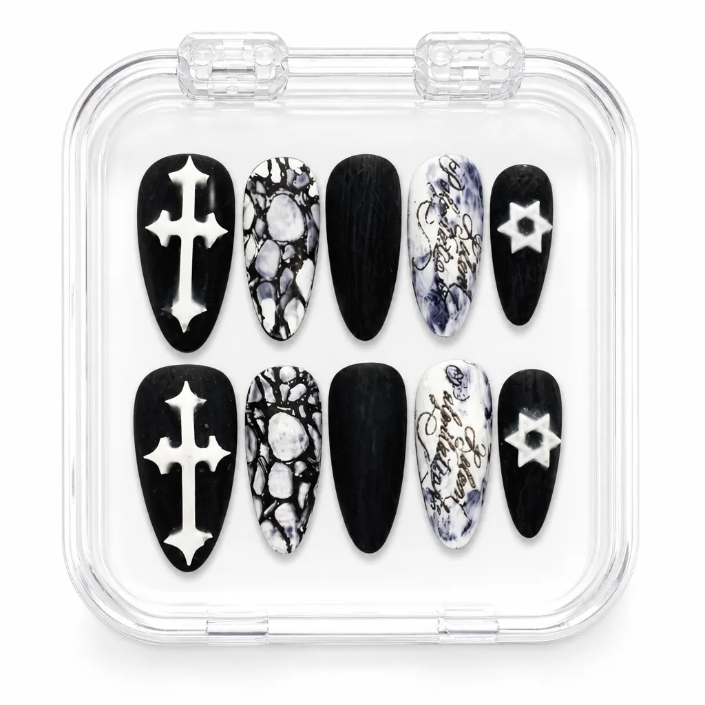 Gothic Midnight Grace – Xưởng gia công Nailbox Sỉ thủ công