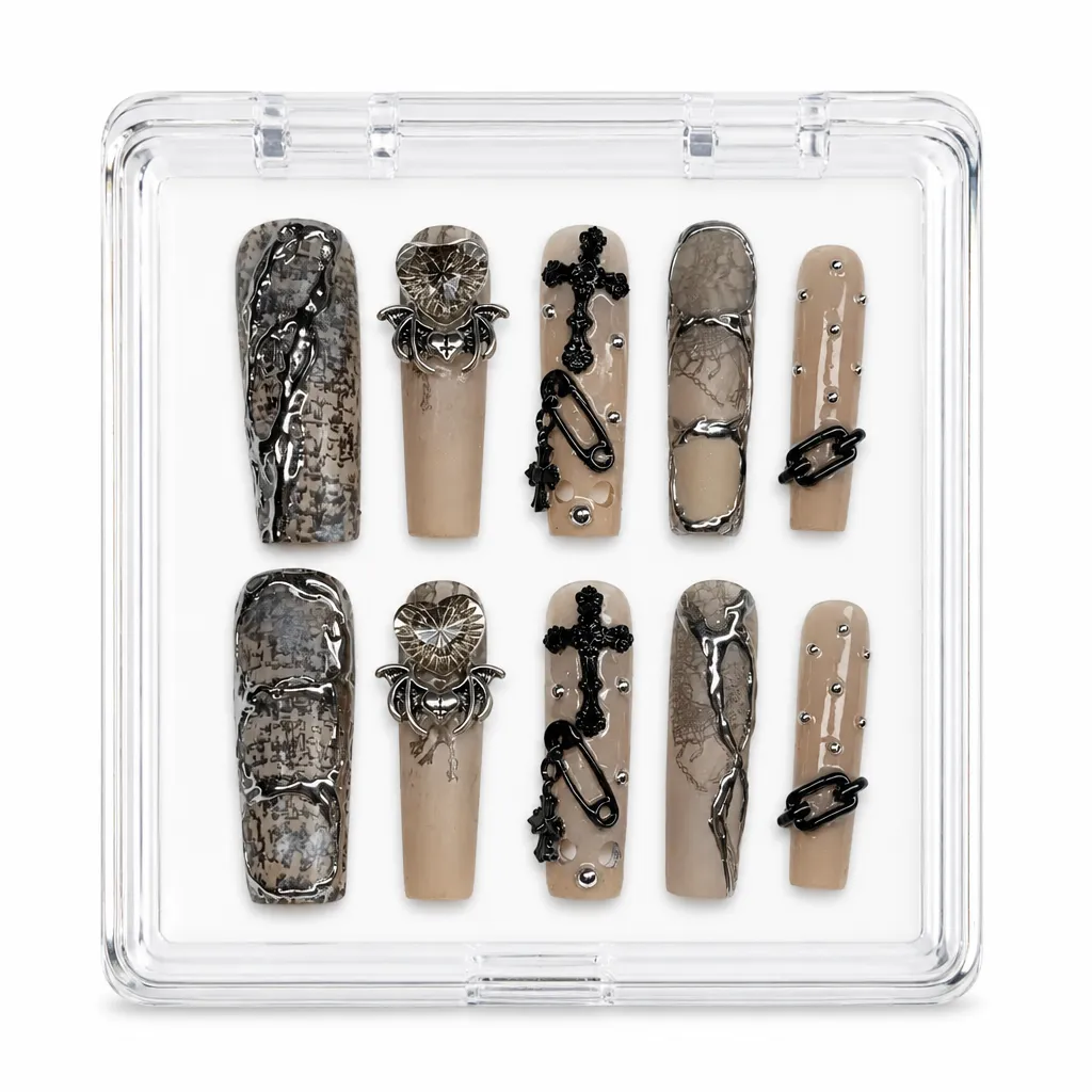Gothic Rebel Elegance – Xưởng gia công Nailbox Sỉ thủ công