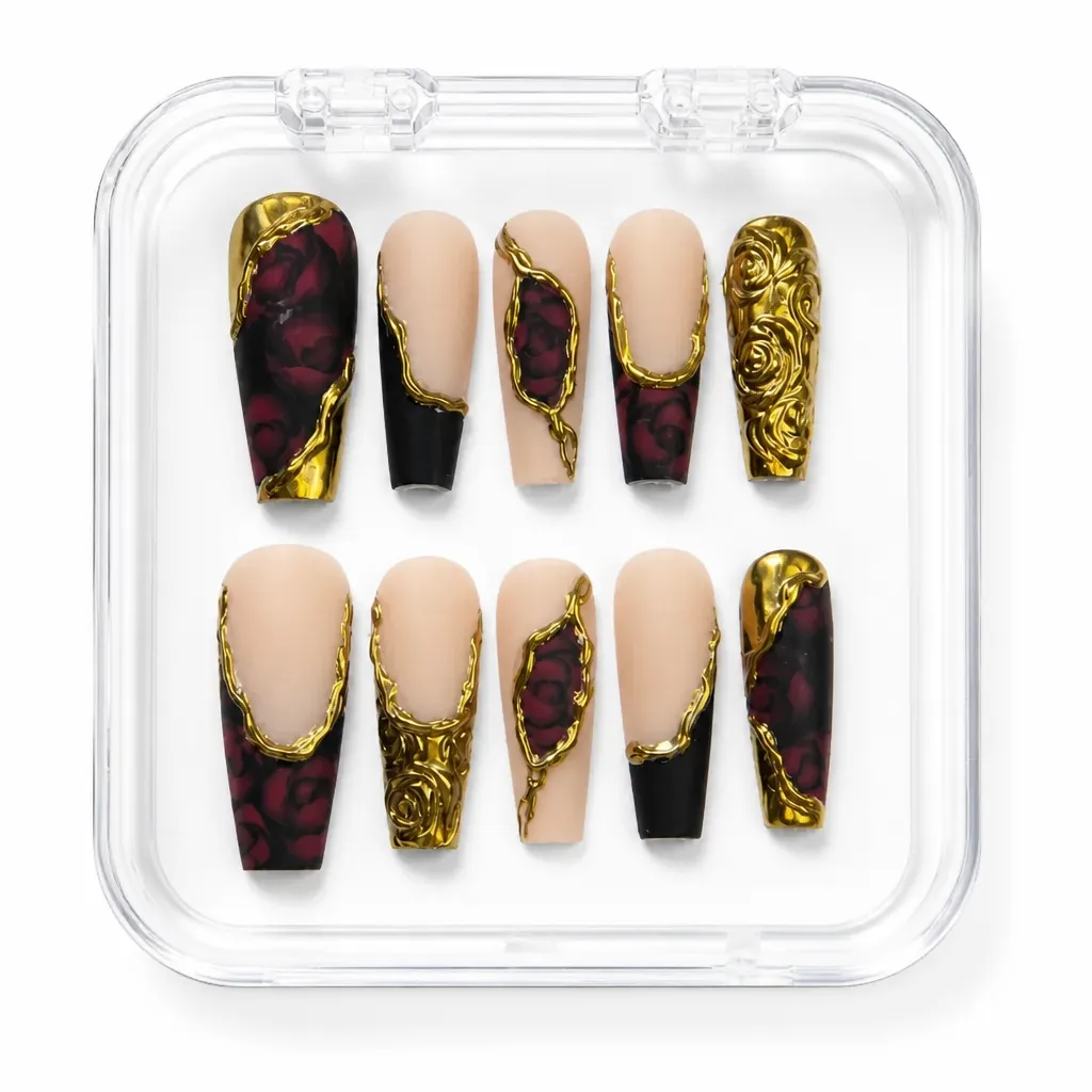 Gothic Rose Gold – Mẫu Nailbox Sỉ Thiết Kế Thủ Công