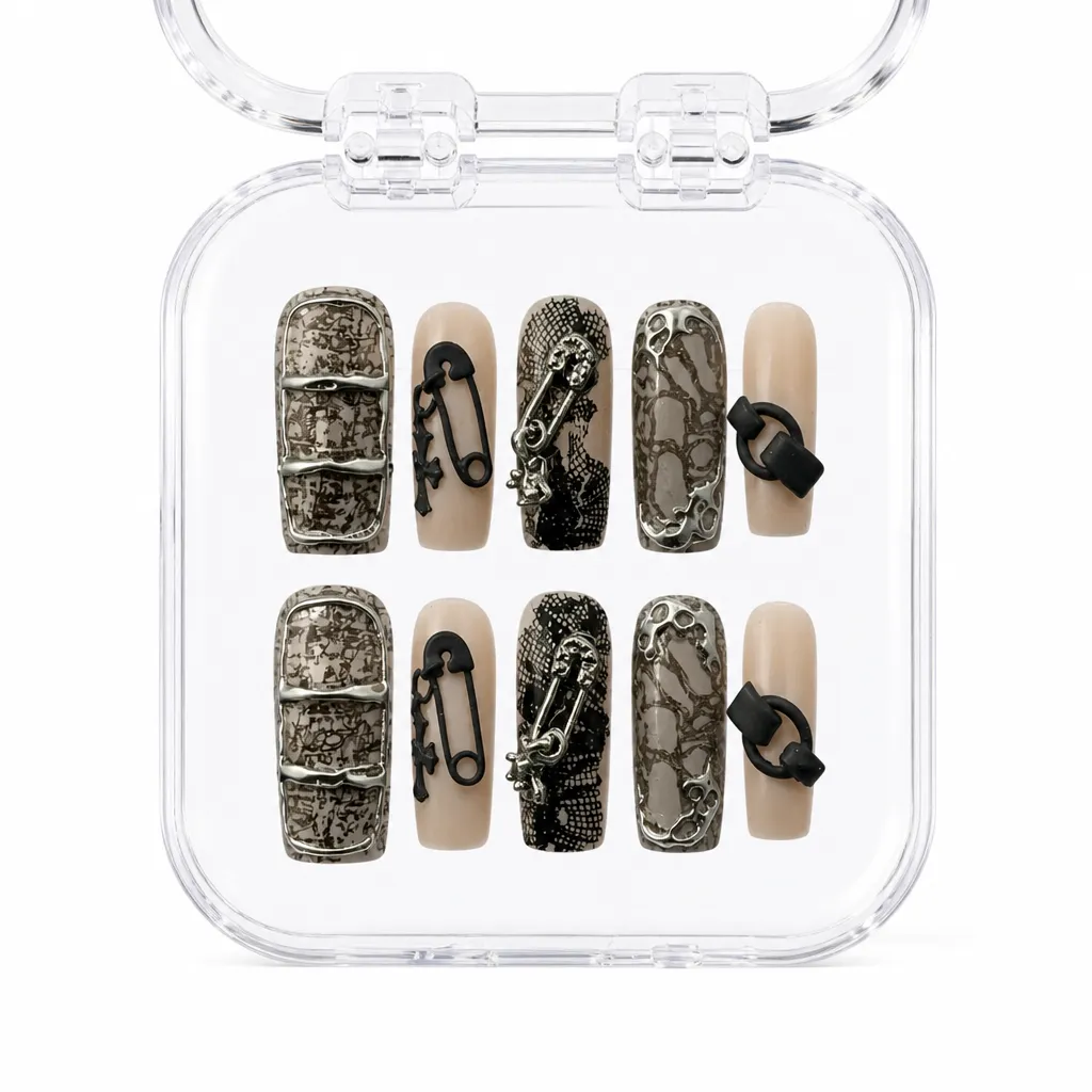 Gothic Safety Pin – Xưởng gia công Nailbox Sỉ thủ công