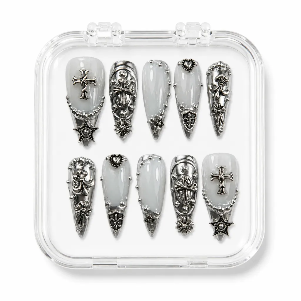 Gothic Silver Pearl – Xưởng gia công Nailbox Sỉ thủ công