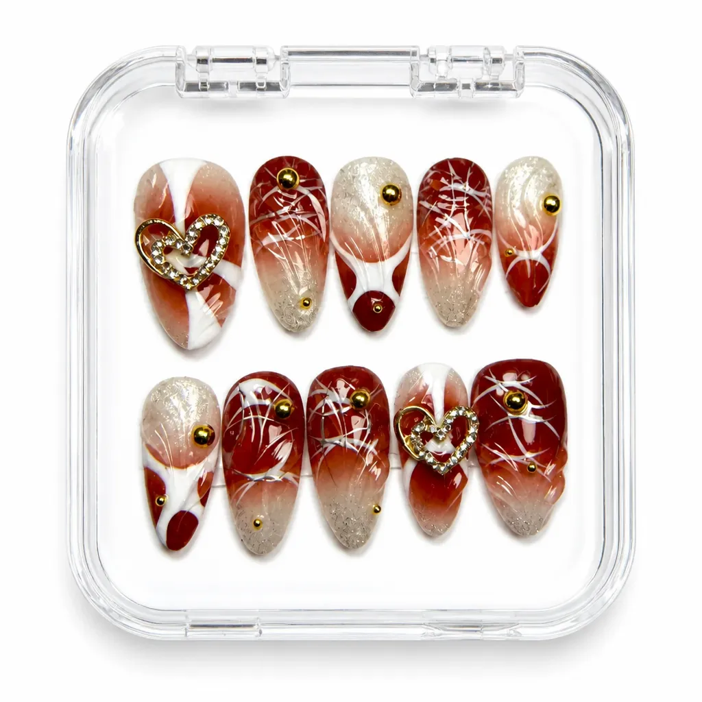 Grace Crimson Luxe – Xưởng gia công Nailbox Sỉ thủ công
