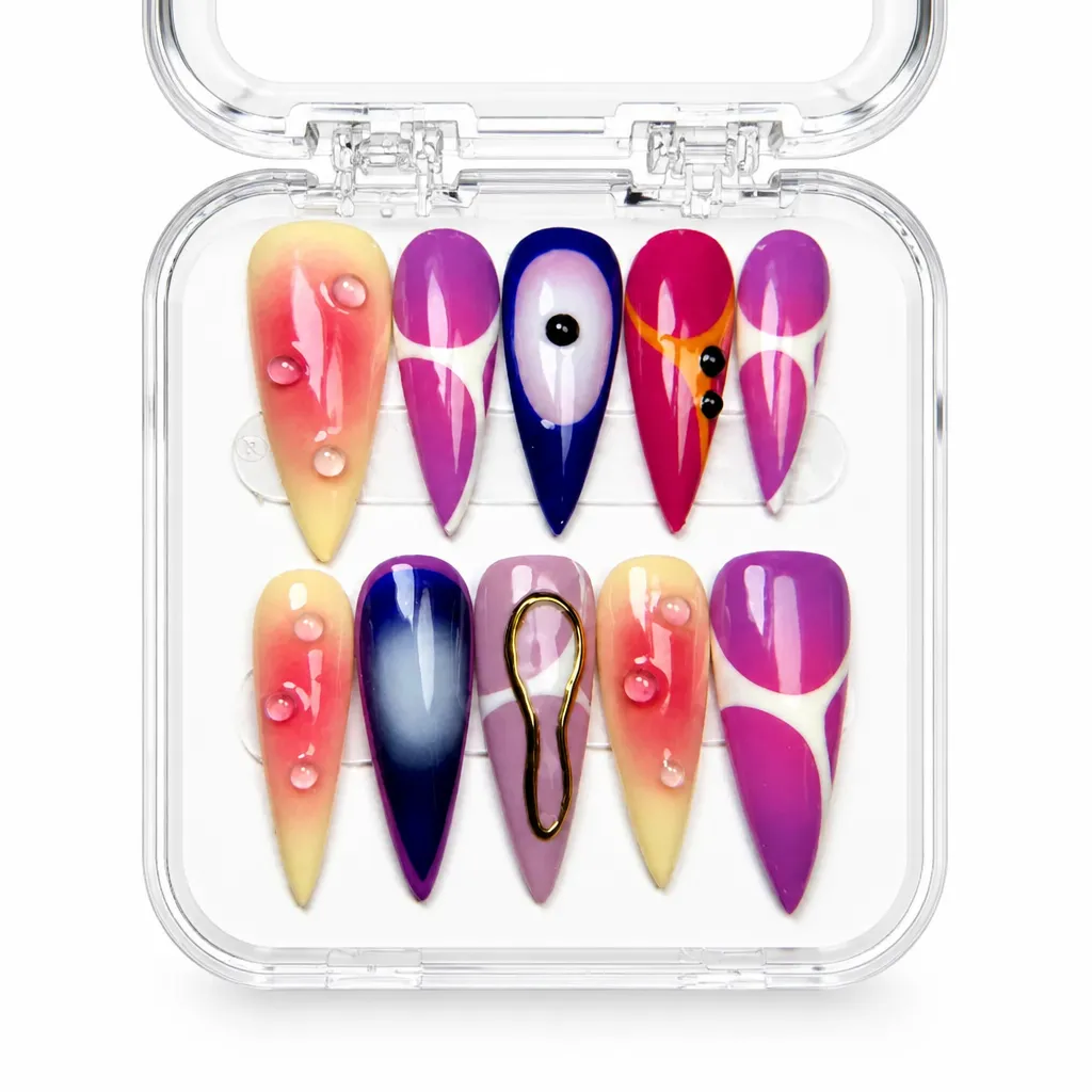Gradient Luxe Stiletto – Xưởng gia công Nailbox Sỉ thủ công