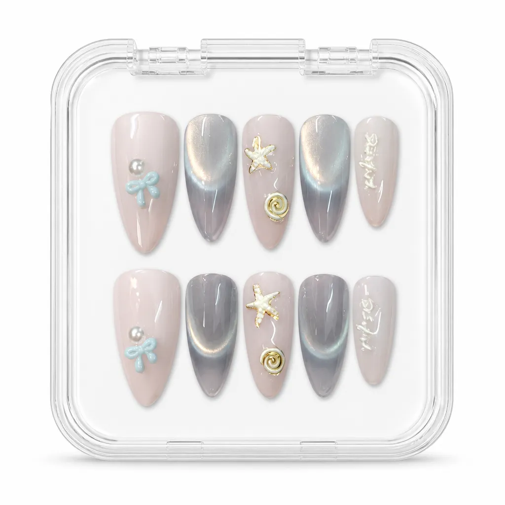 grey Celestial Elegance – Xưởng gia công Nailbox Sỉ thủ công