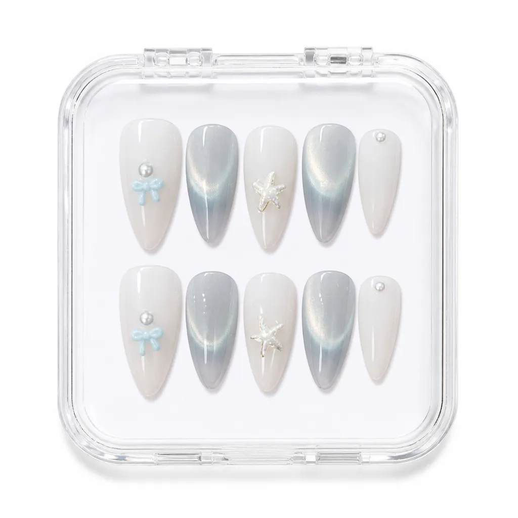 Grey Stellar Shimmer – Xưởng gia công Nailbox Sỉ thủ công