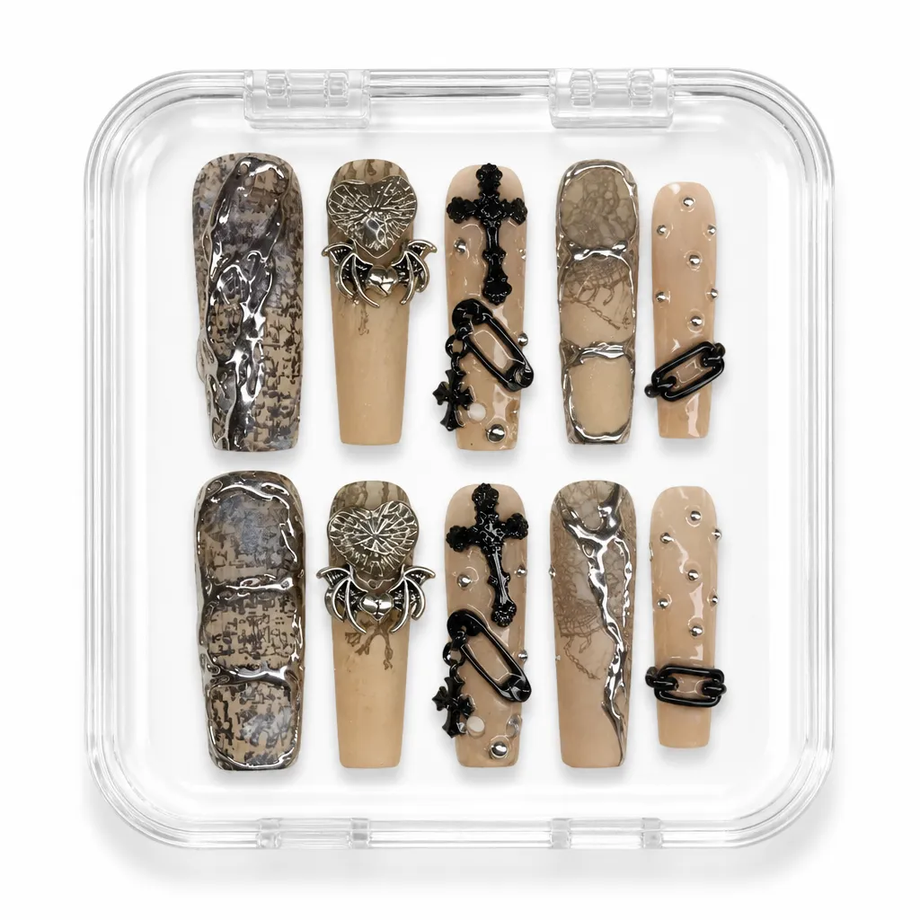 Grunge Gothic Hardware – Mẫu Nailbox Sỉ Thiết Kế Thủ Công